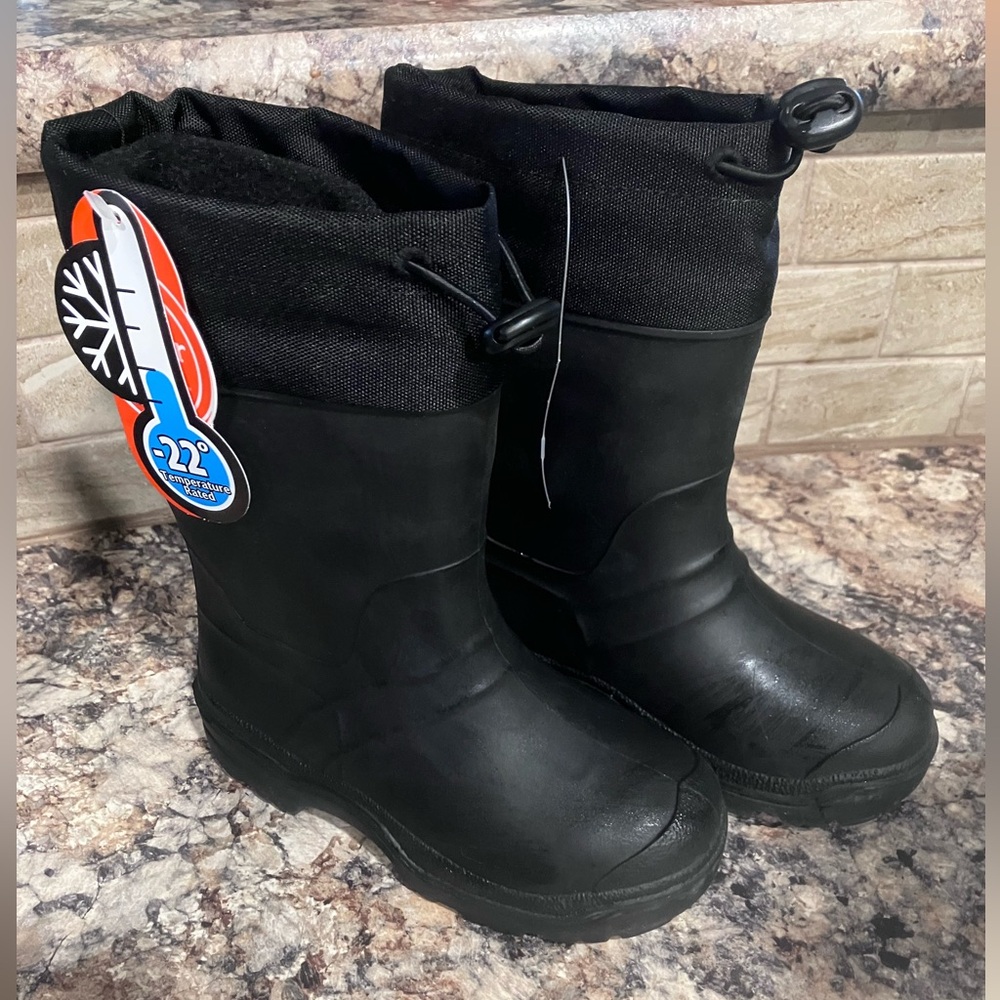 Wonder Nation Black Kids Snow Boots